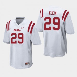 Men Campbell Klein White Rebels College Football #29 Jersey 440145-698