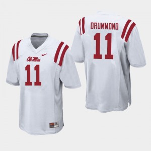 Men Dontario Drummond White Ole Miss College Football #11 Jersey 927314-718