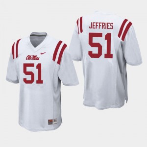 Men Eric Jeffries White Ole Miss College Football #51 Jersey 387450-358