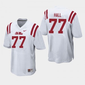 Men Hamilton Hall White Rebels College Football #77 Jersey 837991-206