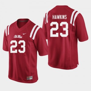 Men Jakorey Hawkins Red Ole Miss College Football #23 Jersey 813153-777