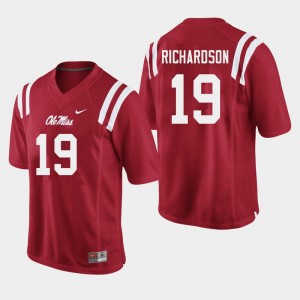 Men Jamar Richardson Red Rebels College Football #19 Jersey 937515-428