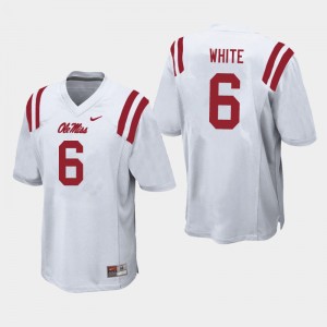 Men Kam'Ron White White University of Mississippi College Football #6 Jersey 186246-808