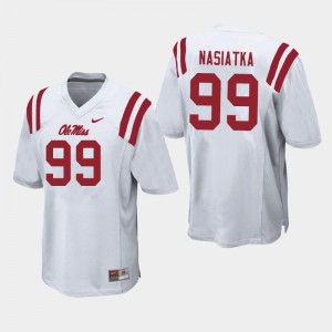 Men Patrick Nasiatka White Ole Miss College Football #99 Jersey 876730-693