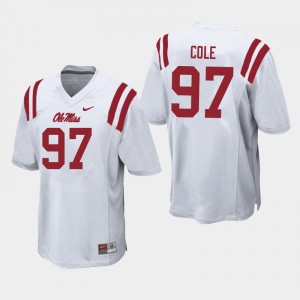 Men Spencer Cole White Ole Miss College Football #97 Jersey 191332-831