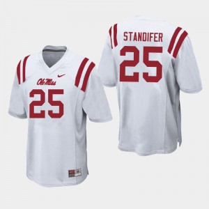 Men Tavario Standifer White Ole Miss Rebels College Football #25 Jersey 682075-892