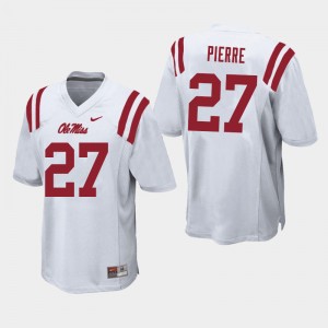 Men Brandon Pierre White Ole Miss College Football #27 Jersey 994216-805
