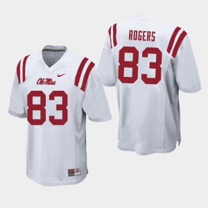Men Chase Rogers White Ole Miss College Football #83 Jersey 630853-938