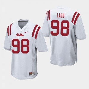 Men Clayton Ladd White Ole Miss Rebels College Football #98 Jersey 541714-866