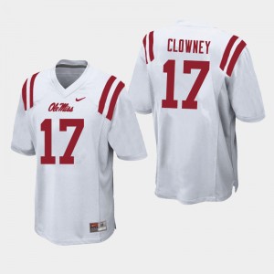 Men Demon Clowney White Ole Miss Rebels College Football #17 Jersey 935283-934
