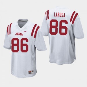 Men Jay LaRosa White Rebels College Football #86 Jersey 318869-534