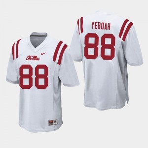 Men Kenny Yeboah White Ole Miss Rebels College Football #88 Jersey 589365-728