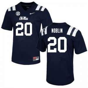 Men Blake Noblin Navy Rebels College Football #20 Jersey 582004-328