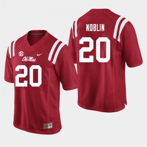 Men Blake Noblin Red Ole Miss College Football #20 Jersey 628193-268
