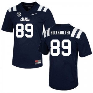 Men Brandon Buckhaulter Navy Ole Miss Rebels College Football #89 Jersey 490434-698