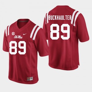 Men Brandon Buckhaulter Red Ole Miss College Football #89 Jersey 636893-828