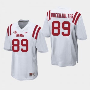 Men Brandon Buckhaulter White Ole Miss College Football #89 Jersey 594799-224