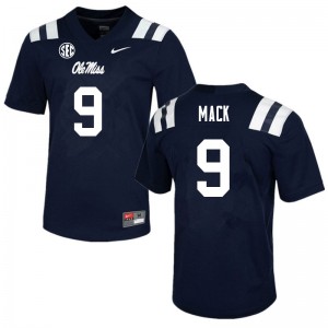 Men Brandon Mack Navy Ole Miss College Football #9 Jersey 278813-236