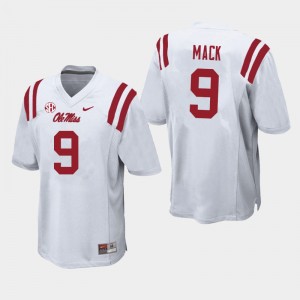 Men Brandon Mack White Ole Miss College Football #9 Jersey 611414-950