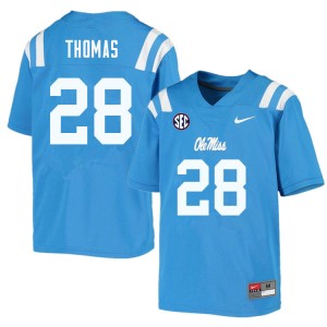 Men Damarcus Thomas Powder Blue Ole Miss College Football #28 Jersey 998196-723