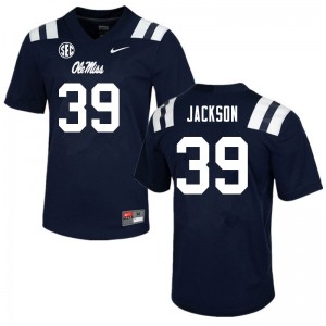 Men Dink Jackson Navy Ole Miss College Football #39 Jersey 459090-710