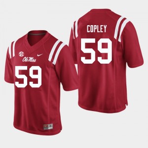 Men John Copley Red Ole Miss Rebels College Football #59 Jersey 773482-448