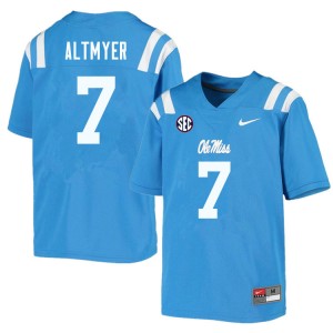 Men Luke Altmyer Powder Blue University of Mississippi College Football #7 Jersey 822462-973