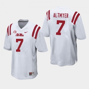 Men Luke Altmyer White Ole Miss College Football #7 Jersey 217656-960