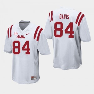 Men Qua Davis White Ole Miss College Football #84 Jersey 220839-353