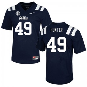 Men Seth Hunter Navy Rebels College Football #49 Jersey 558492-672