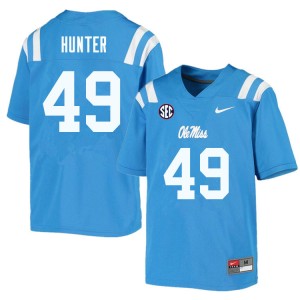 Men Seth Hunter Powder Blue Ole Miss Rebels College Football #49 Jersey 455665-589