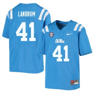 Men Solomon Landrum Powder Blue Ole Miss Rebels College Football #41 Jersey 927189-574