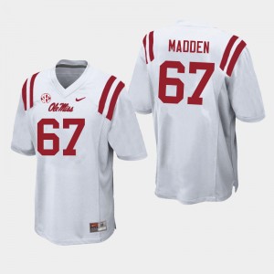 Men Aidan Madden White Ole Miss College Football #67 Jersey 910037-879