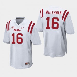 Men Braden Waterman White Ole Miss Rebels College Football #16 Jersey 663931-159