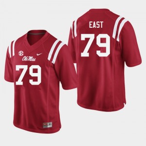 Men Cam East Red Ole Miss College Football #79 Jersey 308908-746