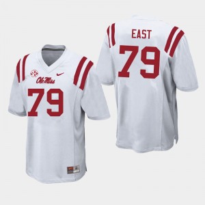 Men Cam East White Ole Miss College Football #79 Jersey 567111-757