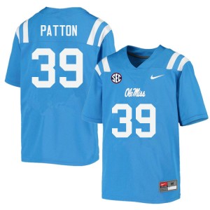 Men Carter Patton Powder Blue Ole Miss College Football #39 Jersey 119064-801