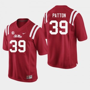 Men Carter Patton Red Ole Miss College Football #39 Jersey 675737-939
