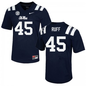 Men DJ Ruff Navy Ole Miss College Football #45 Jersey 560359-437