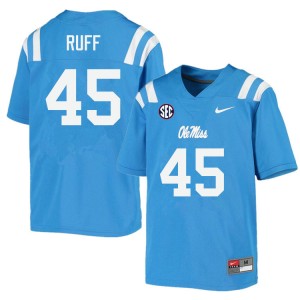 Men DJ Ruff Powder Blue Ole Miss College Football #45 Jersey 670439-520