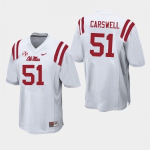 Men Flip Carswell White Ole Miss Rebels College Football #51 Jersey 985462-915