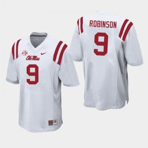 Men Jaylon Robinson White Ole Miss College Football #9 Jersey 262202-659
