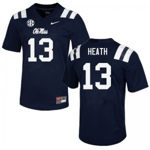 Men Kyirin Heath Navy Rebels College Football #13 Jersey 879713-294