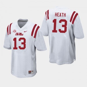 Men Kyirin Heath White Ole Miss Rebels College Football #13 Jersey 834326-269