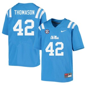 Men Landon Thomason Powder Blue Ole Miss College Football #42 Jersey 449244-245