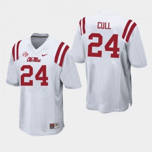Men Nick Cull White Rebels College Football #24 Jersey 473252-972