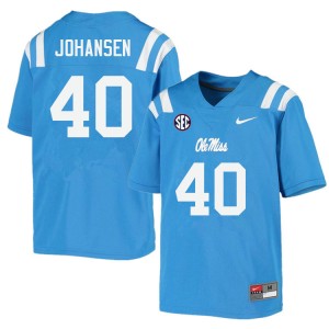 Men Zach Johansen Powder Blue Ole Miss College Football #40 Jersey 979578-577