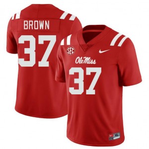 Men AJ Brown Red Ole Miss College Football #37 Jersey 122757-202