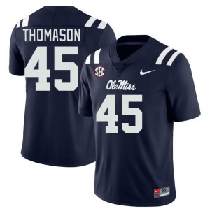 Men Beau Thomason Navy Rebels College Football #45 Jersey 593096-914