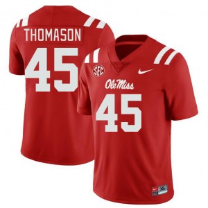 Men Beau Thomason Red Ole Miss College Football #45 Jersey 257012-915